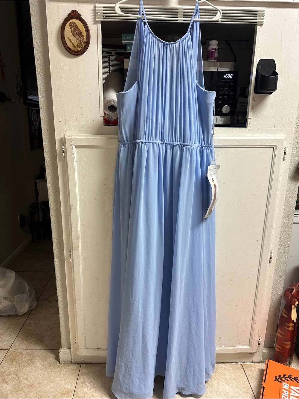 Light Blue Maxi Dress with Spaghetti Straps